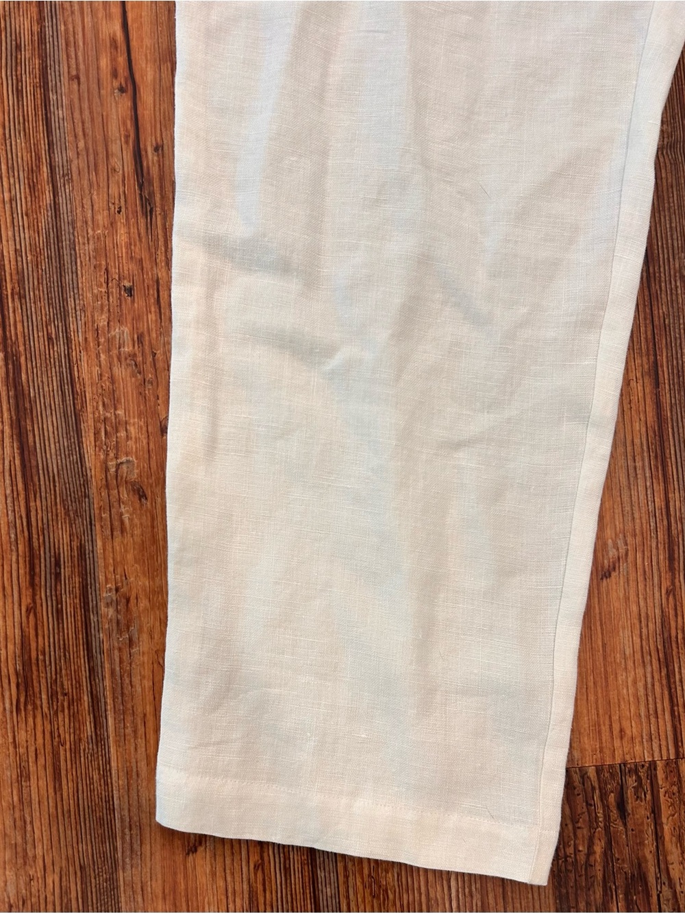 Eskandar 100% Linen Pull-On Wide Leg Pants Ivory England Size 2 - Picture 4 of 16